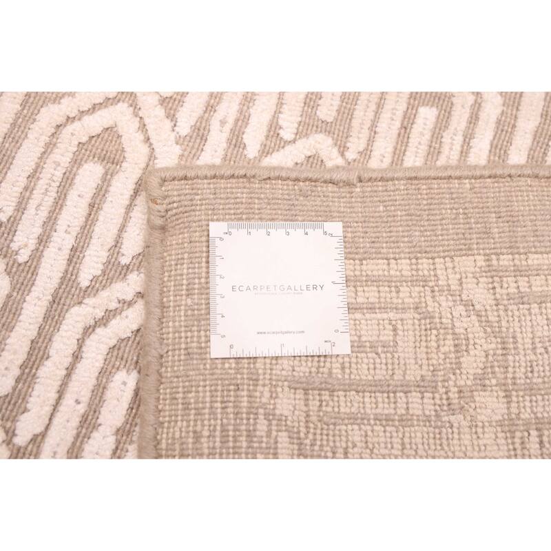 ECARPETGALLERY Hand Loomed Elysian Ivory, Taupe Rug - 7'9 x 9'10