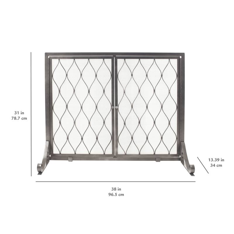 Pleasant Hearth Stonewall Fireplace Screen