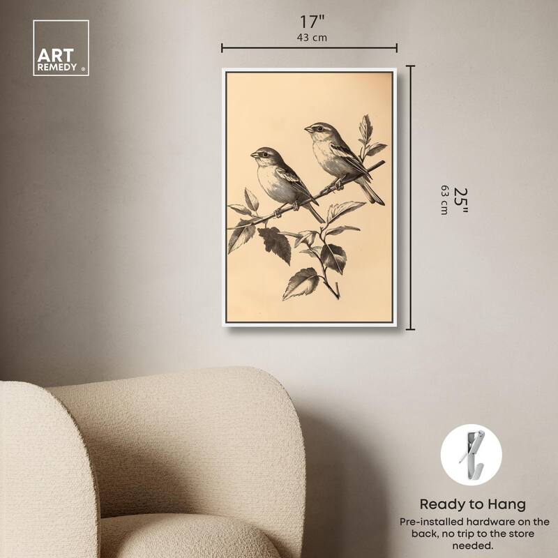 Pair of Finches I Canvas by Art Remedy