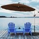 preview thumbnail 22 of 27, Gymax 10FT Patio Offset Hanging Umbrella Cantilever Umbrella w/ Tilt Tan