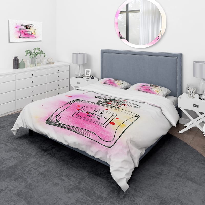 Designart 'Perfume Chanel Five IV' French Country Duvet Cover Set