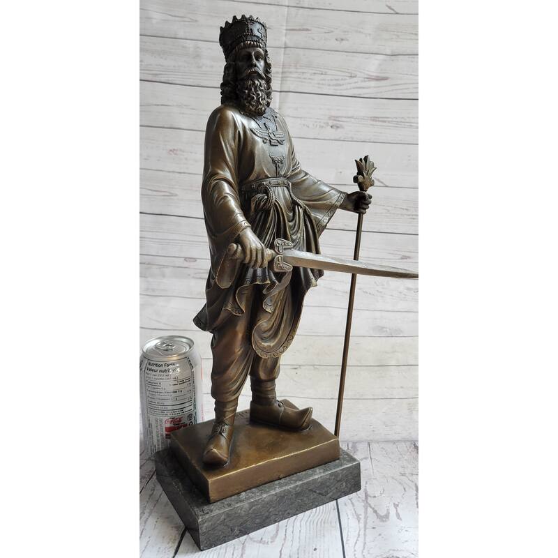 King Cyrus The Great Of Persia Achaemenid Ruler Bronze Statue Sculpture Figurine 17 Inches X 8 Inches