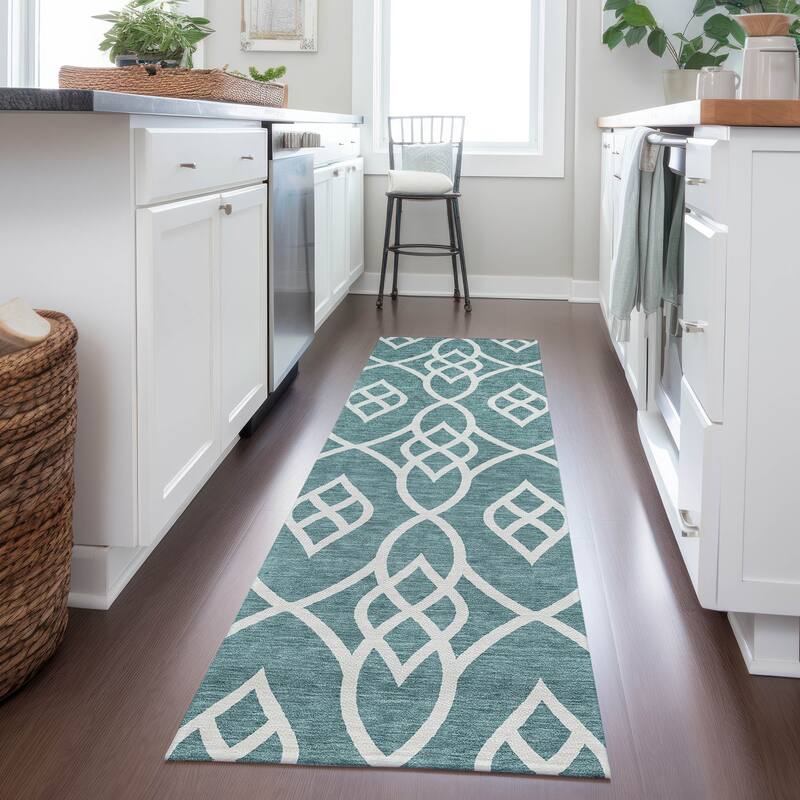 Machine Washable Indoor/ Outdoor Chantille Trellis Modern Rug