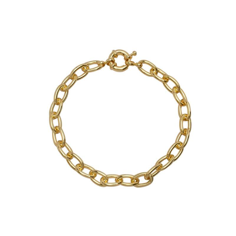 Victoria Townsend Yellow Gold Plated Smooth Rolo Chain Bracelet - 7.5 Inch - Yellow