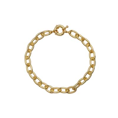 Victoria Townsend Yellow Gold Plated Smooth Rolo Chain Bracelet