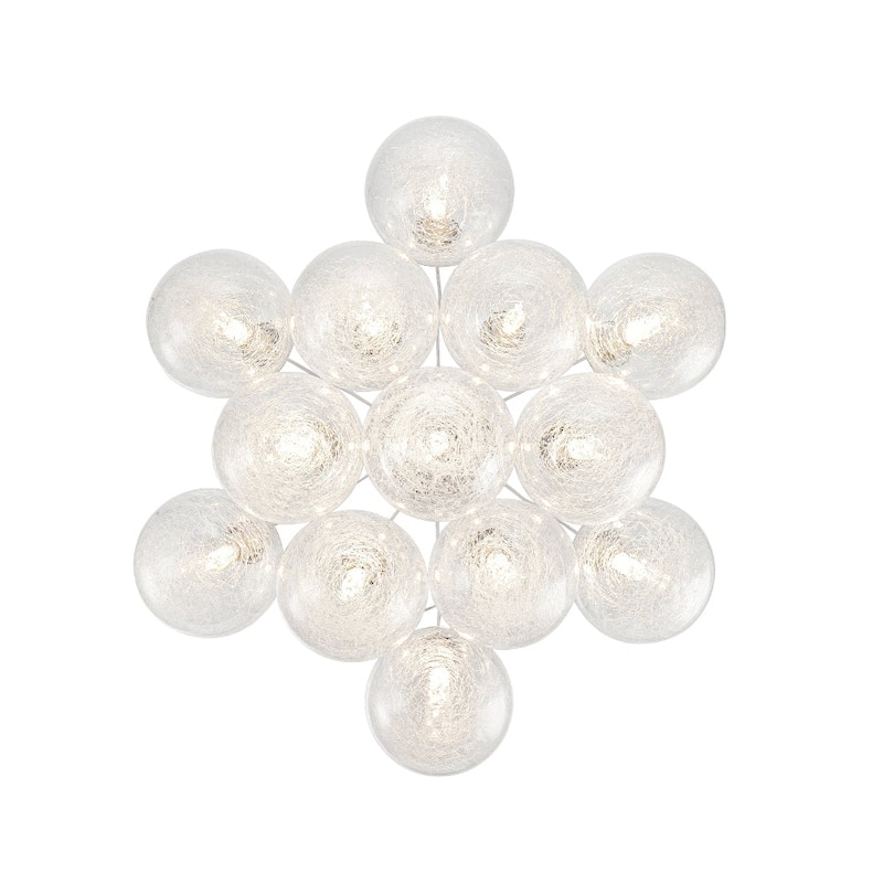 Chrome 13-Light Glass Globe Cluster Bubble Chandelier