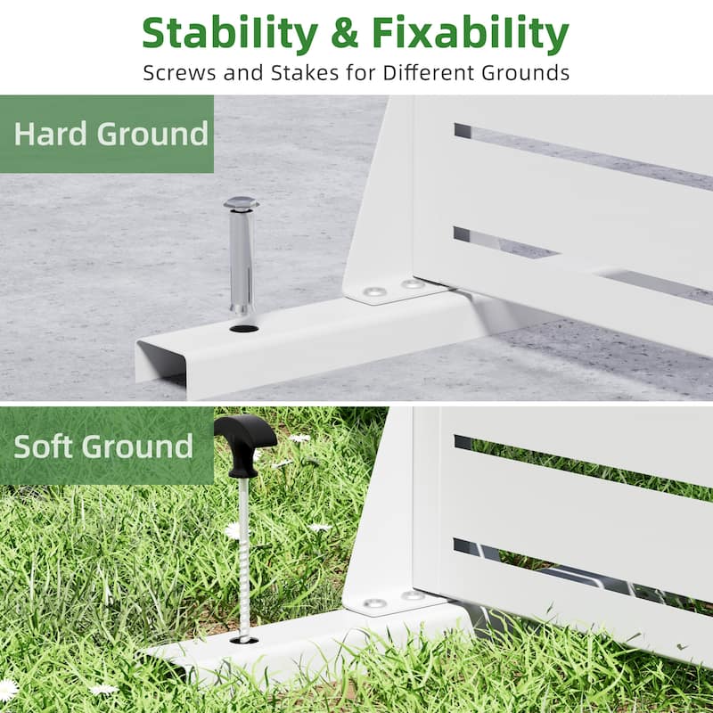 72in Dovelina Outdoor Freestanding Metal Privacy Screen Decorative Garden Fence