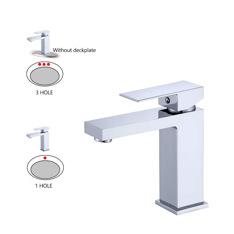 Topcraft 6.85in Single Handle Single Hole Bathroom Faucet