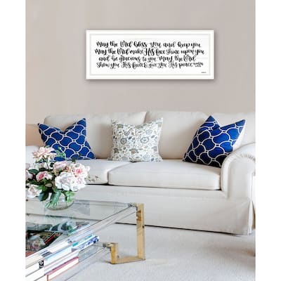TrendyDecor4U Traditional "May the Lord Bless You and Keep You" Framed Print Wall Art by Imperfect Dust - Black & White
