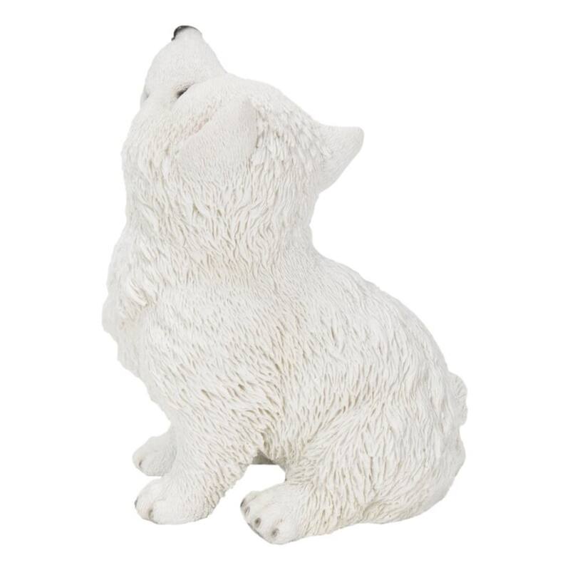 6.5" Howling American Eskimo Puppy Outdoor Garden Statue