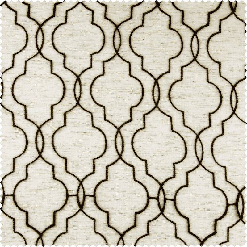 Exclusive Fabrics Saida Embroidered Faux Linen Sheer Curtain (1 Panel)
