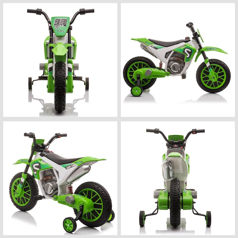12V Kids Electric Bike with Rear Wheel Drive, Exclusive Kids Car with Training Wheels, Practical Electric Motorcycle