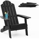 preview thumbnail 7 of 10, WINSOON All Weather HIPS Outdoor Set of 8 Folding Adirondack Chairs Garden Patio Chairs Fire Pit Chairs Black x 8