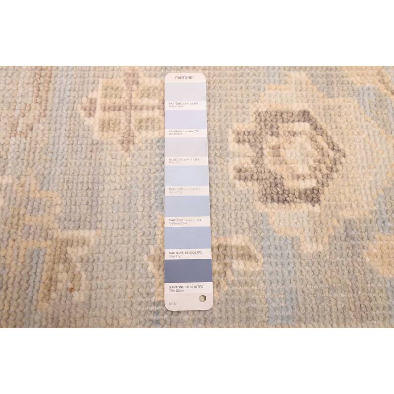 ECARPETGALLERY Hand-knotted Kavya Oushak Light Blue Wool Rug - 9'0 x 11'9