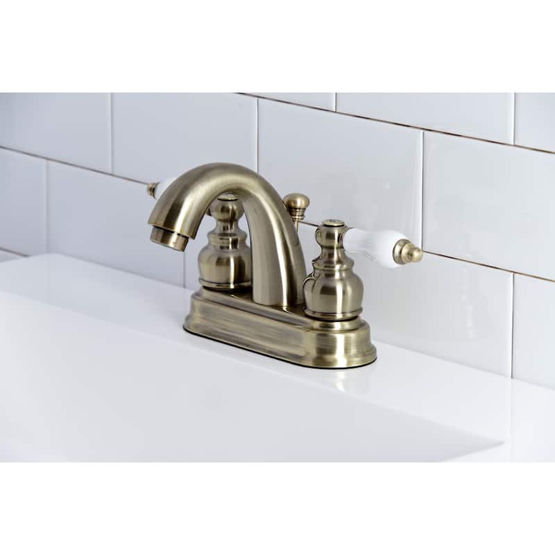 Restoration Two-Handle 3-Hole Deck Mount 4 in. Centerset Bathroom Faucet