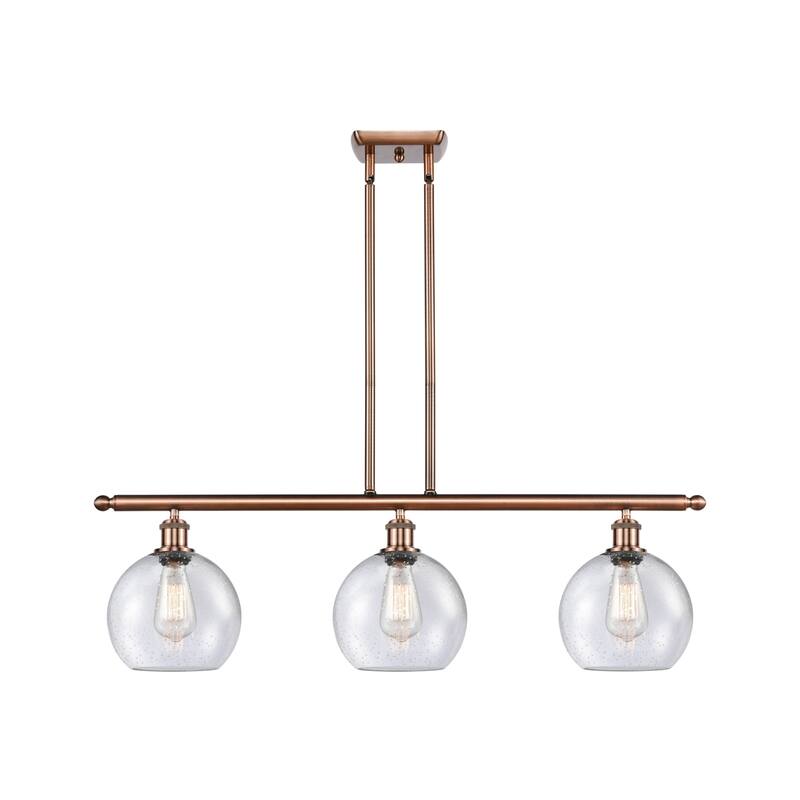 Innovations Lighting 516-3I-11-36 Athens Linear Athens 3 Light 36" - Antique Copper / Seedy
