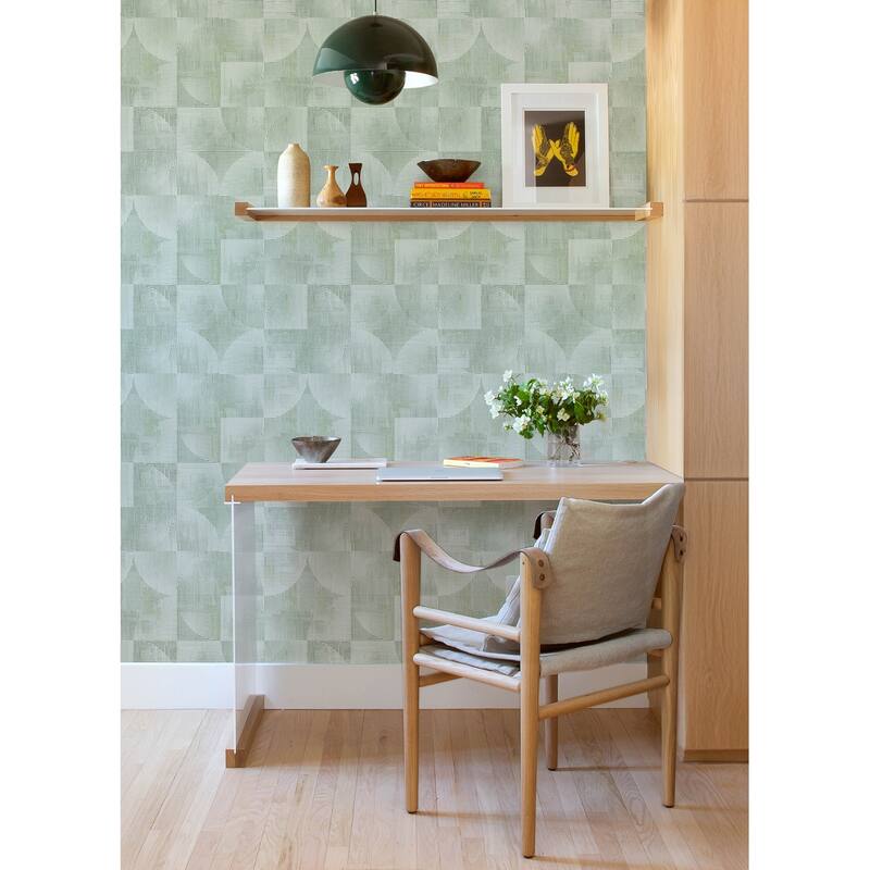 A-Street Prints Woodbine Sage Abstract Geometric Wallpaper
