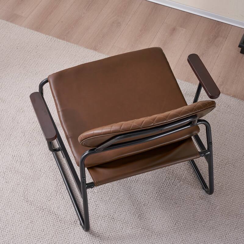 Modern Accent Chair with Metal Frame, Upholstered Armchair Bed Bath