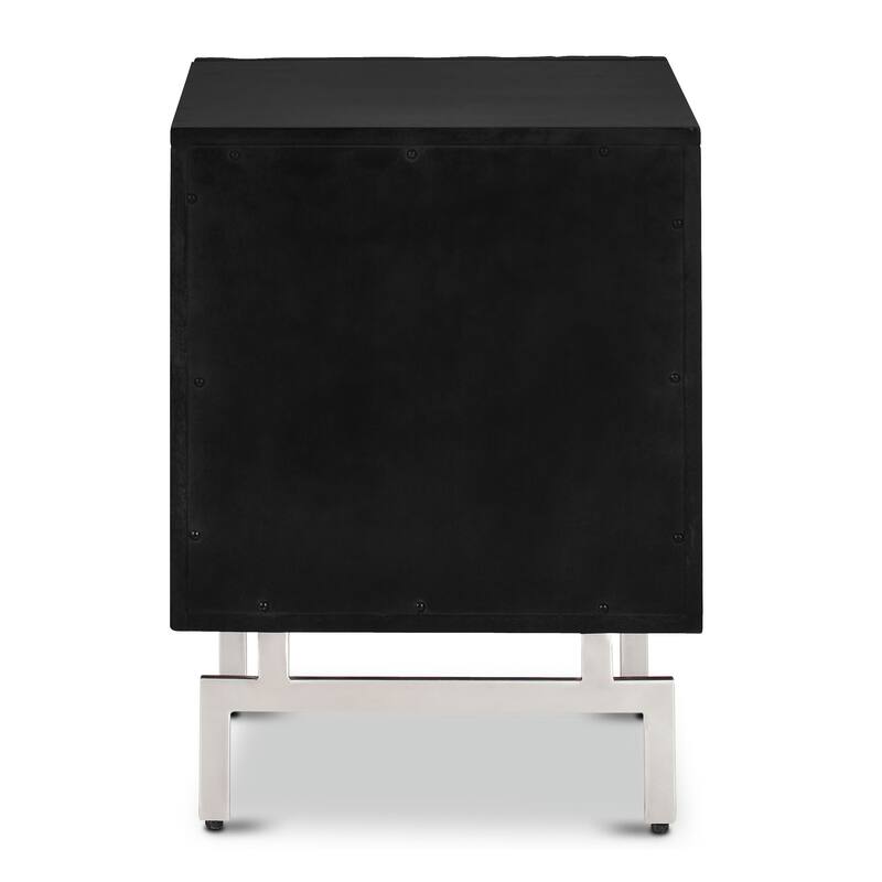 Poly & Bark Geo Nightstand - Handcrafted Solid Wood with Stainless Steel Legs