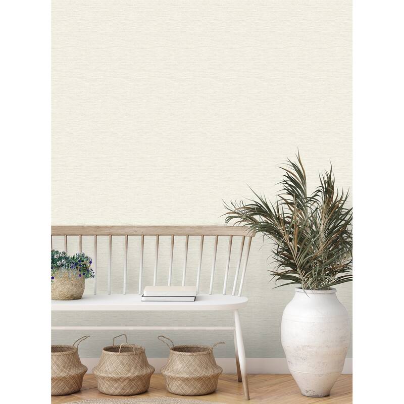 Fine Decor Miya Cream Faux Grasscloth Wallpaper