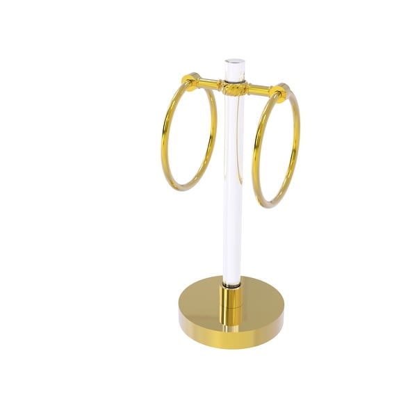 Allied Brass Clearview Collection Vanity Top Guest Towel Ring with Twisted Accents