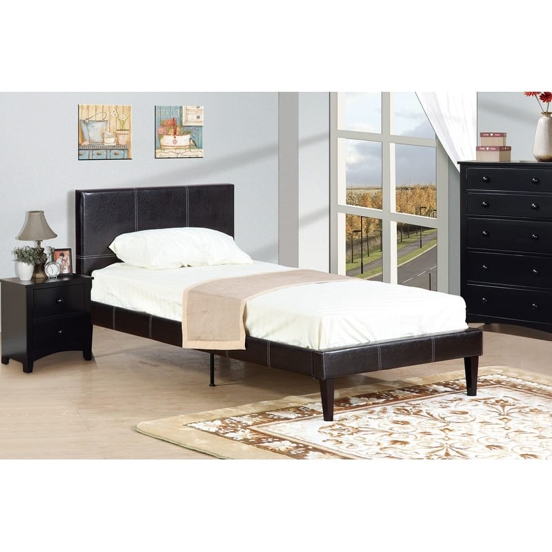 Modern Bedroom Nightstand,2 Drawers Bed Side Table Rubberwood