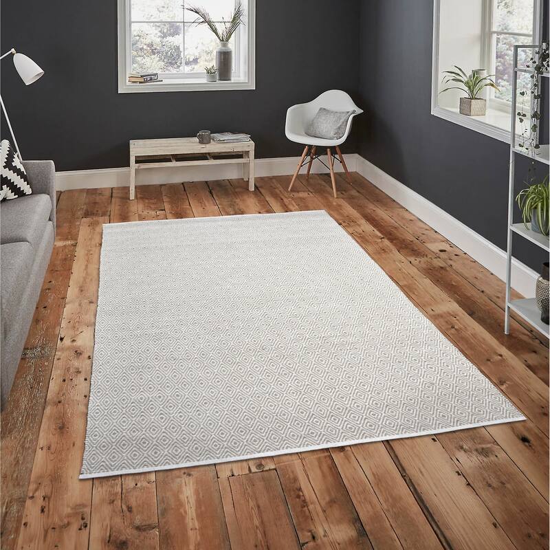 Hand Woven Chloe Design Diamond Flat Weave Wool Traditional Oriental Area Rug