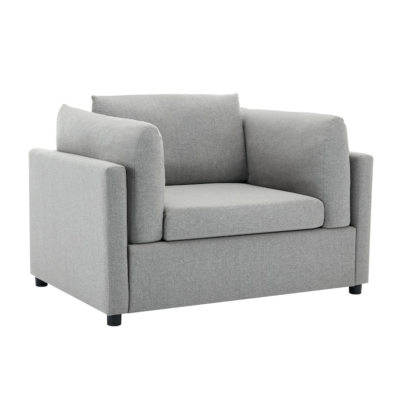 Modern Oversized Armchair with Ottoman, Single Sofa with Lumbar Support, Accent Chair, Reading Chair for Bedroom, Living Room