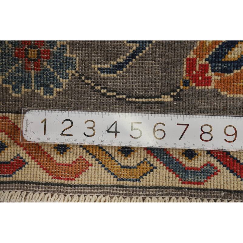 Gray Floral Kazak Oriental Foyer Rug Hand-Knotted Wool Carpet - 2'0"x 3'0"