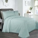 preview thumbnail 37 of 53, Superior Remi Jacquard Geometric Fringe Cotton Blend Bedspread Set Aqua - King - 3 Piece