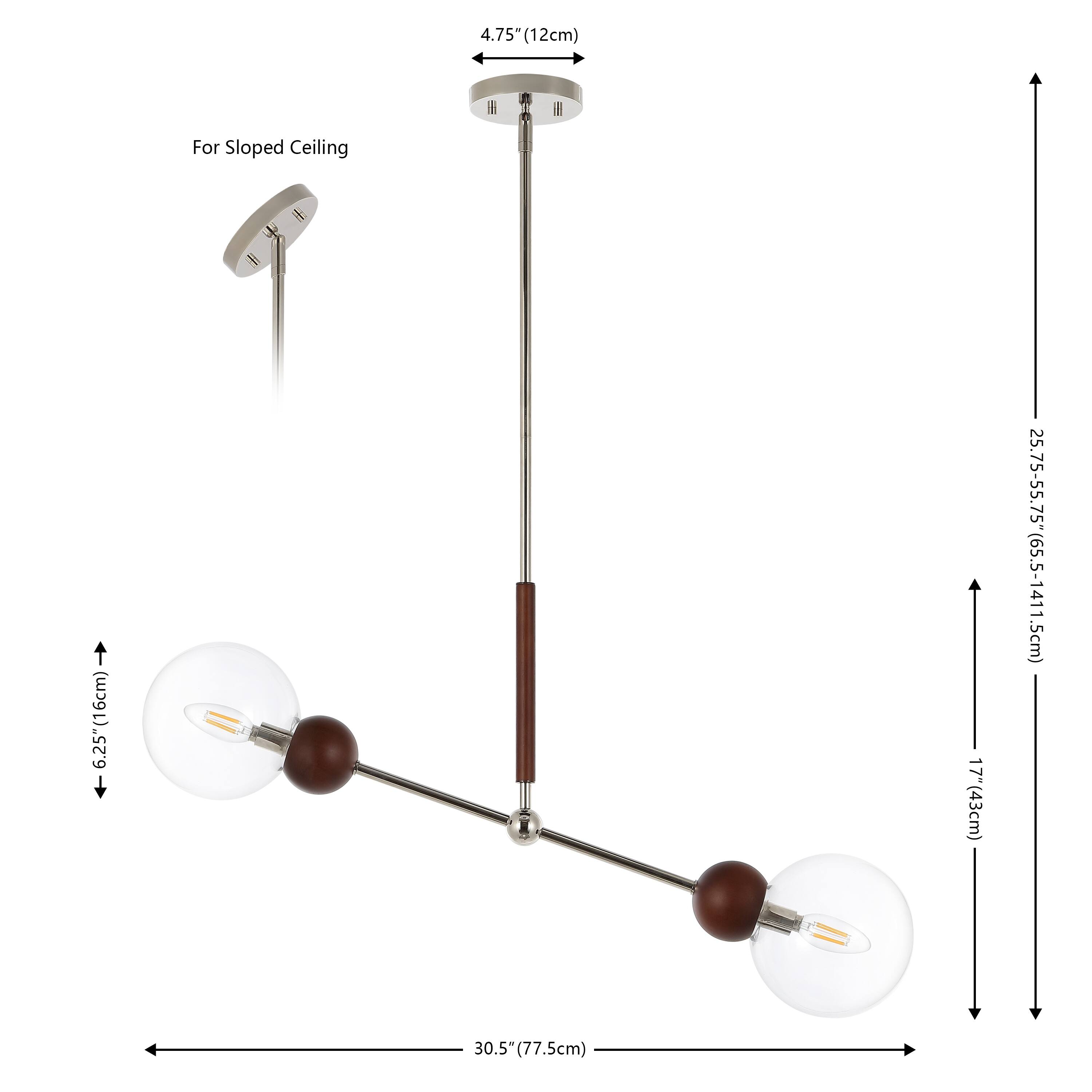 SAFAVIEH Lighting Rocky Extendable Pendant 31 in. W x 6 in. D x 2656