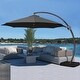 preview thumbnail 7 of 34, 10 ft.Aluminum Curvy Cantilever Offset Hanging Patio Umbrella With Sandbag Base Taupe