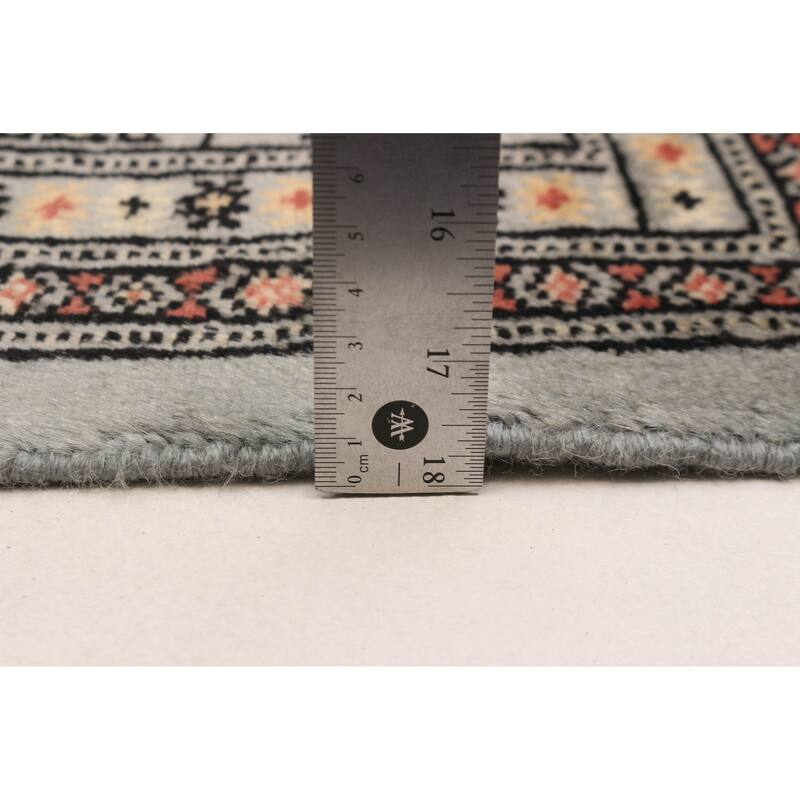 Finest Peshawar Bokhara Grey Rug 5'8" x 8'1" - 5'8 x 8'1