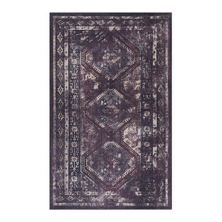 LOOM & LUXE Burgundy/Black Area Rugs