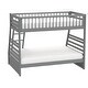 preview thumbnail 8 of 8, Twin over Full Solid Wood Bunk Bed with Ladder and Fence