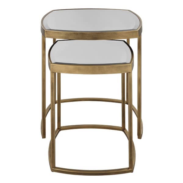 slide 2 of 7, Uttermost Vista Gold Nesting Tables, Set Of 2 - 20"W x 24"H x 20"D