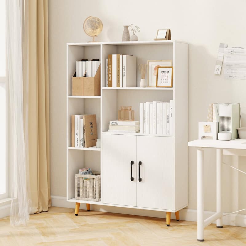 Costway Floor Storage Cabinet Free Standing Wooden Display Bookcase