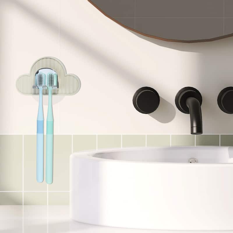 Wall Mounted Toothbrush Holder, Wall Toothbrush Holder for Bathrooms, Hanging Toothbrush Holder, 4.33"x2.56"