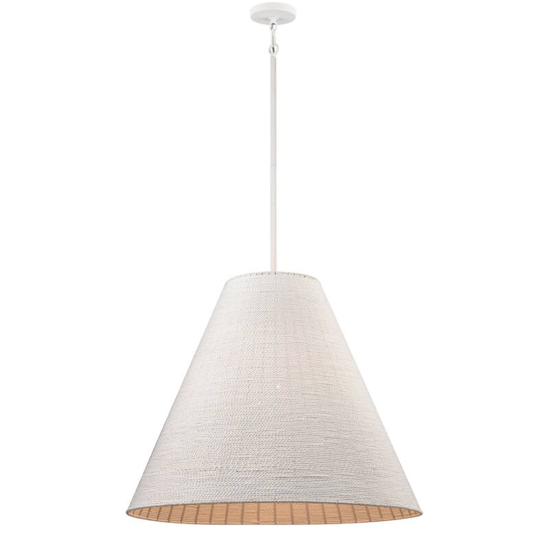 Elk Home Sophie White Coral Finish With White Paper Rope Shade Pendant