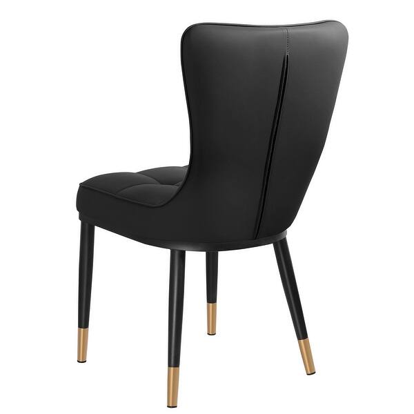 HOOBRO Dining Chairs Set Of 4 - Upholstered Faux Leather Kitchen Chairs With X-Base, Black