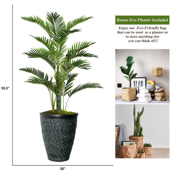 Vintage Home Artificial Faux Real Touch 5.67 Feet Tall Palm Tree With ...