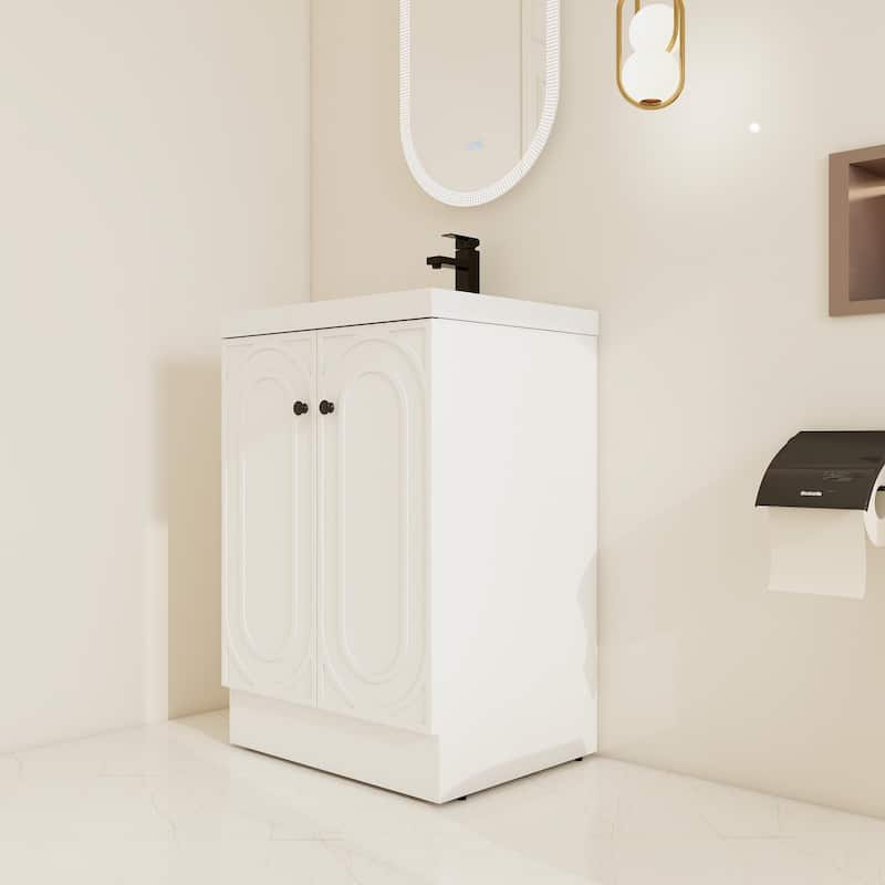 BNK 24/30/36 inch Freestanding Single Sink Bathroom Vanity with Soft Close Door and Adjustable Shelf