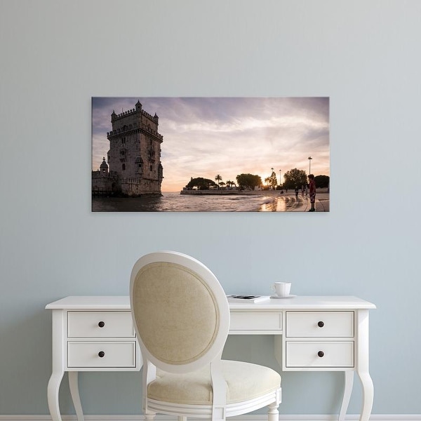 Easy Art Prints Panoramic Images's 'Belem Tower at dusk, Lisbon, Portugal' Premium Canvas Art