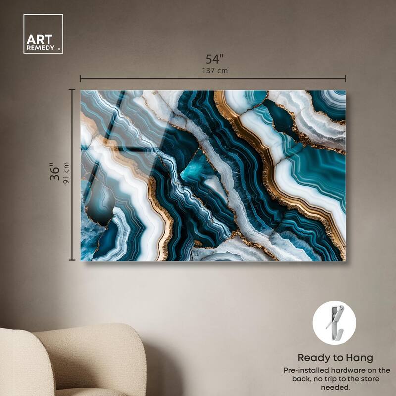 Teal Tides Treasure I Acrylic by Art Remedy, Ready to Hang