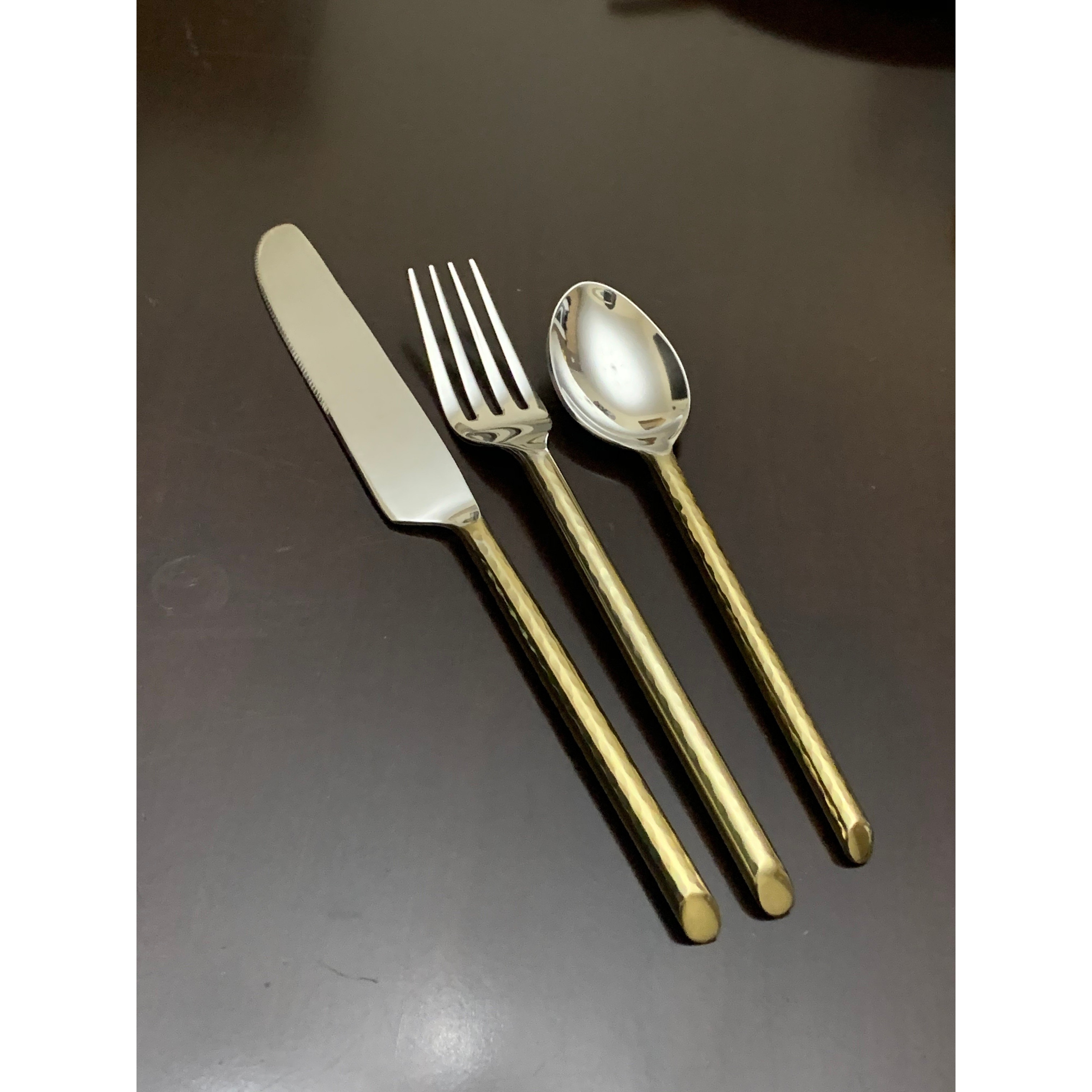 Vibhsa 36-Piece Luxury Handmade Hammered Flatware Set