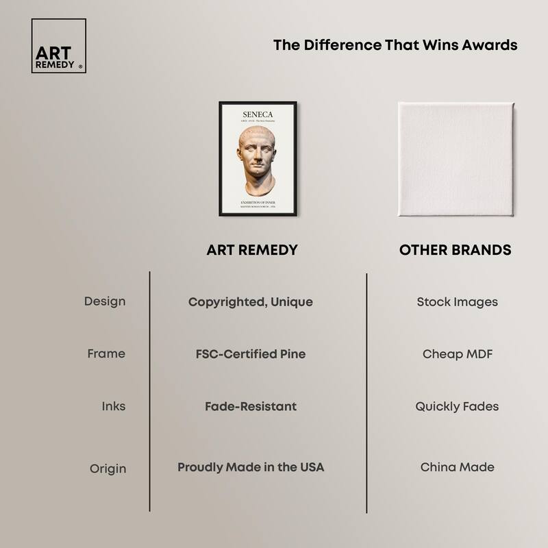 Bust of Seneca Canvas by Art Remedy