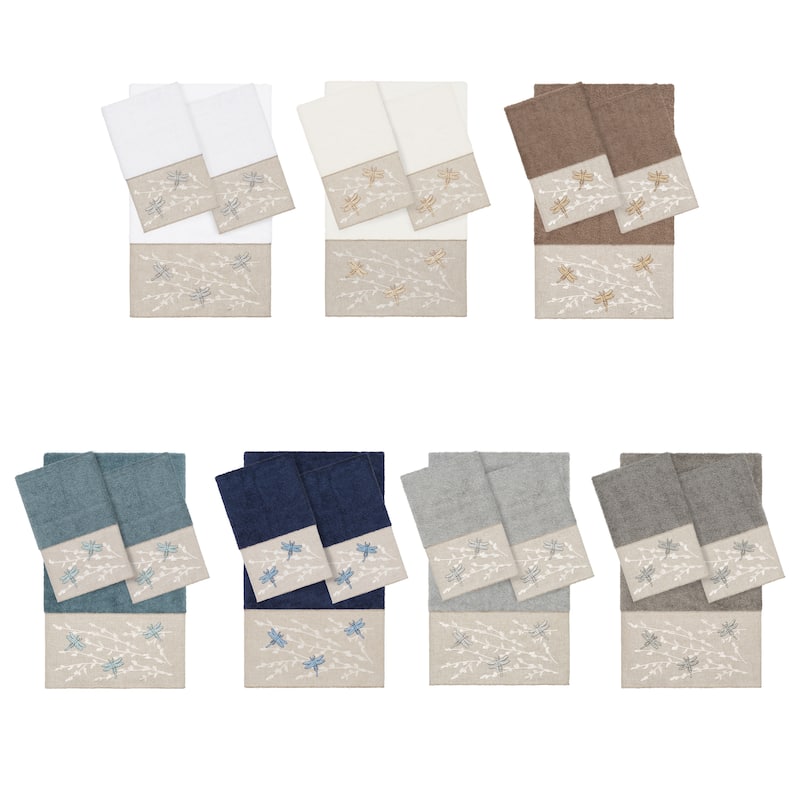Authentic Hotel and Spa 100% Turkish Cotton Braelyn 3PC Embellished Towel Set