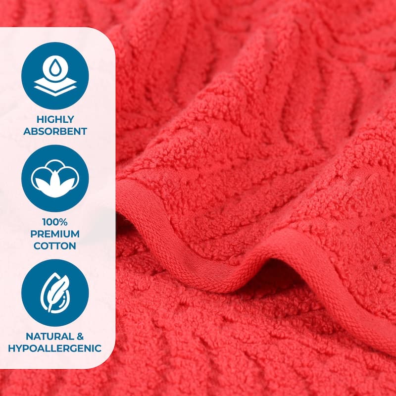 Superior Chevron Zero Twist Cotton Face Towel Washcloth Set of 12