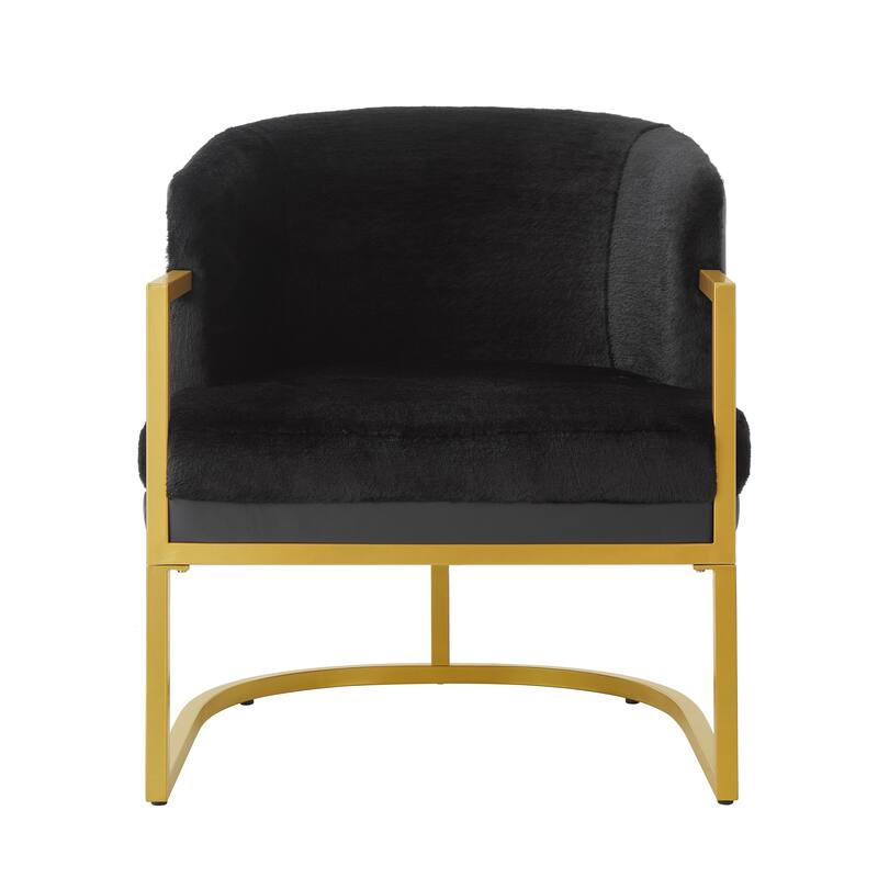 Christopher Knight Home - Modern Upholstered Accent Chair with Gold Metal Frame