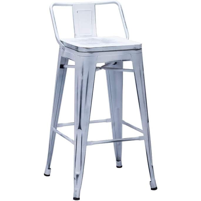 Andeworld Bar Stools 24 Inches Metal bar stools with backs Set of 4